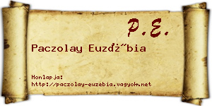 Paczolay Euzébia névjegykártya